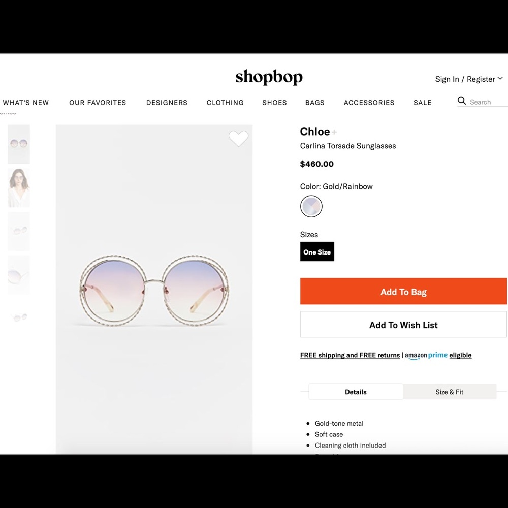 Chloe carlina torsade sunglasses
